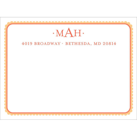 Orange Ruffled Border Shipping Labels